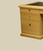 Desk with leather inlay