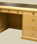 Desk with leather inlay