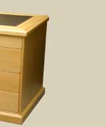 Desk with leather inlay